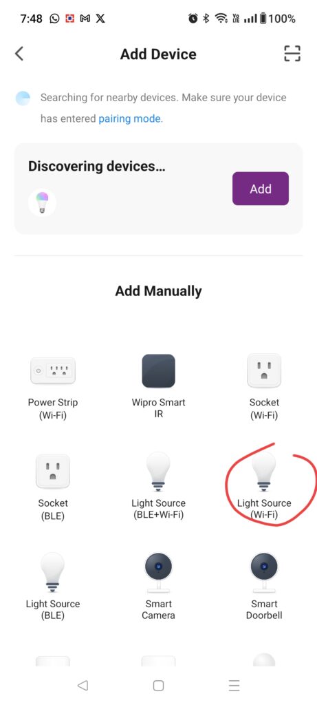 select light bulb wifi