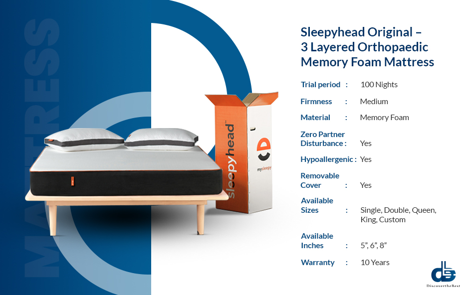 Sleepyhead Original - 3 Layered Orthopaedic Memory Foam Mattress