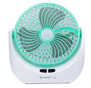 Piesome Powerful Rechargeable 1.88 Watts High Speed Table Fan with LED Light