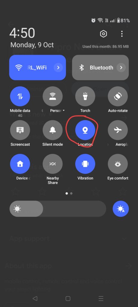 Connect the mobile phone with WiFi Location Sharing