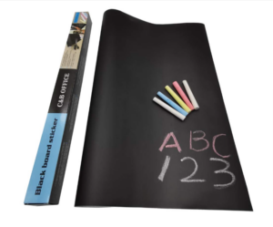 WISHAVE Removable Chalkboard Contact Paper Roll with 5 Colorful Chalks Self Adhesive Blackboard Sti