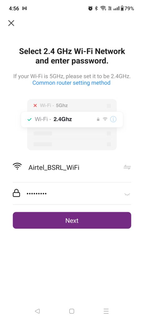 WiFi username and password