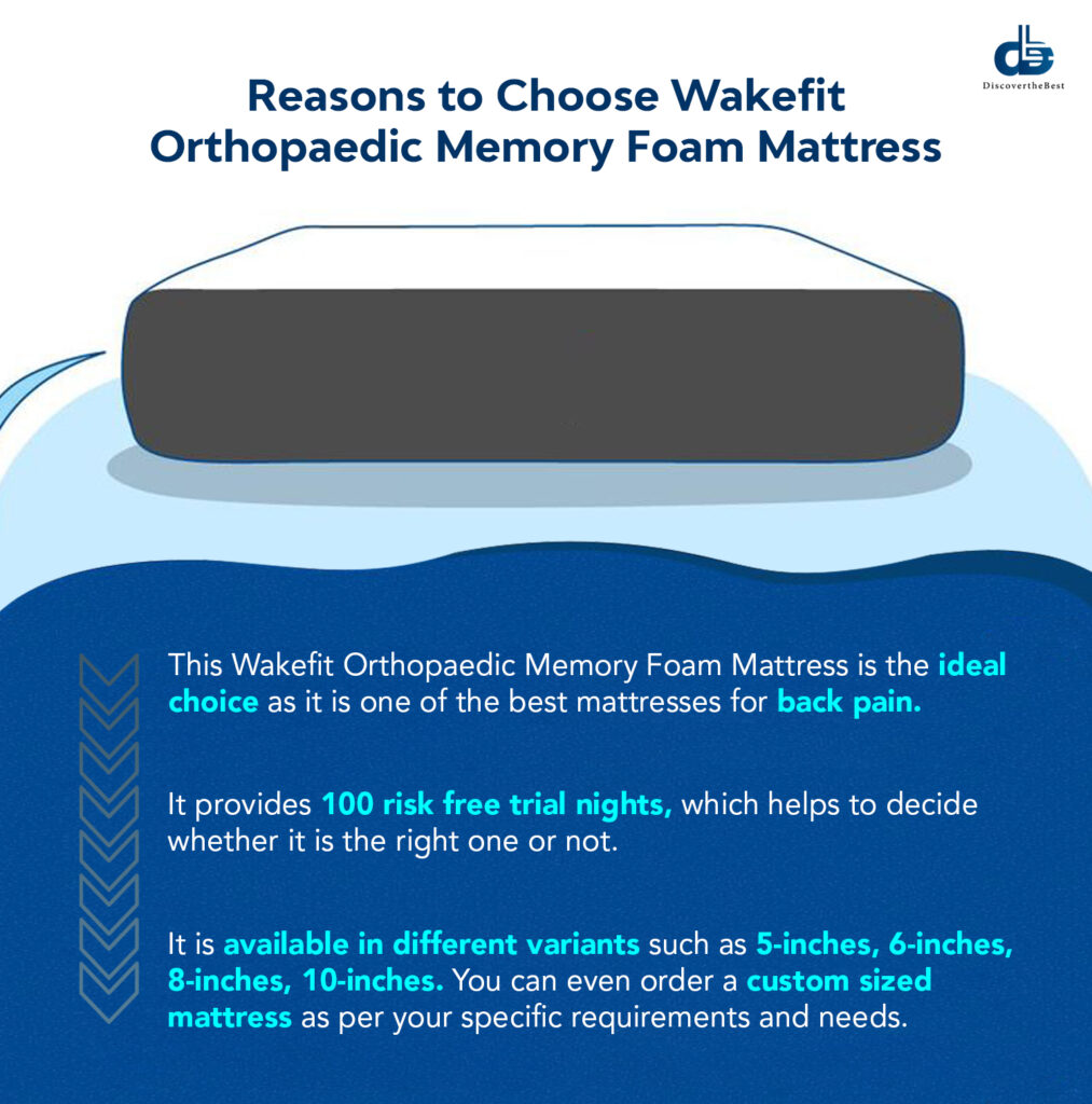 reasons to choose wakefit orthopaedic memory foam mattress