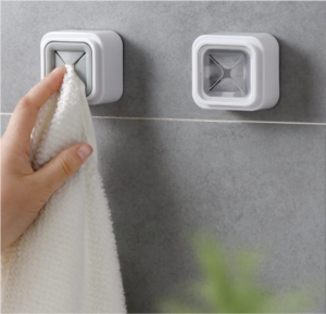VAVSU Punch Free Towel Plug Holder Bathroom Organizer Rack Towels Storage Wash Cloth Clip Bathroom K