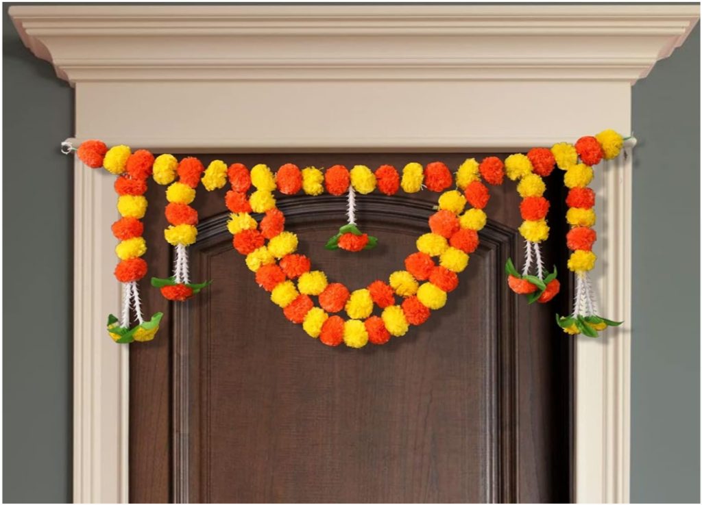 Buy JH Gallery Artificial Marigold Garlands Flowers Door Toran Door Hanging Orange Yellow Online