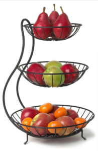 SMARTSLIDE 3 Tier Steel Fruit and Vegetable Basket for Kitchen Fruit Basket for Dining Table Fru