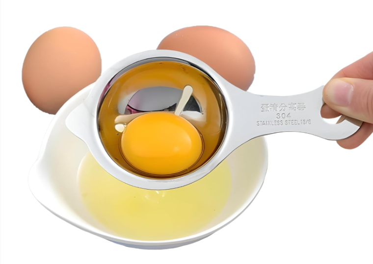 VELINEX® 1 PCS Stainless Steel Egg Separator Yolk White Divider Strainer Filter Dishwasher Safe Kit